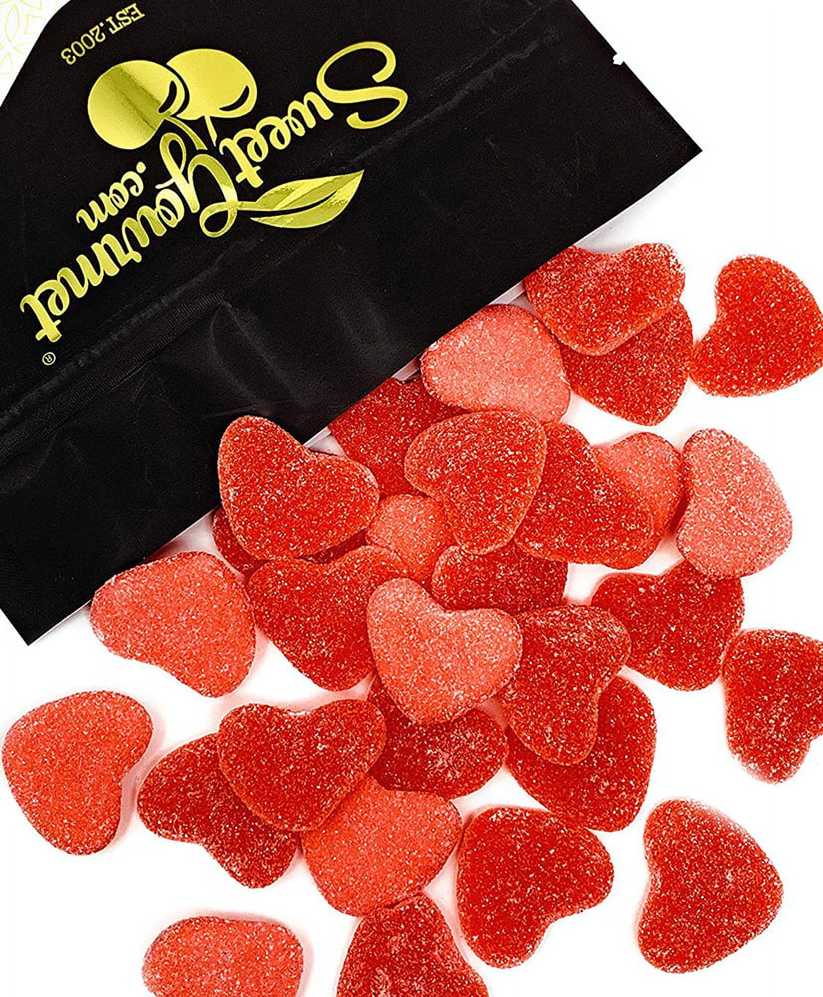 SweetGourmet Gummi Sugar Hearts Pink and Red Sanded Candies