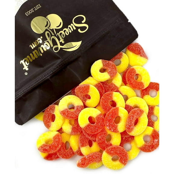 SweetGourmet Gummy Candy | Peach Gummi Rings | 2 Pounds