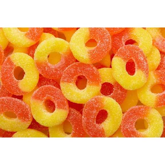 SweetGourmet Gummy Candy | Peach Gummi Rings | 3 Pounds