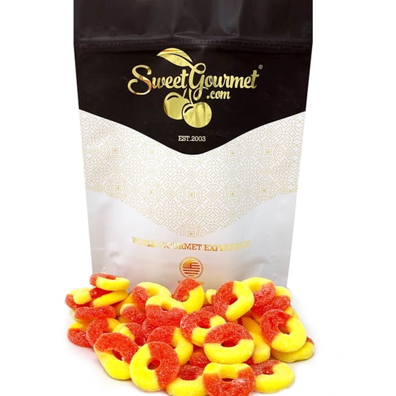SweetGourmet Gummy Candy Peach Rings | 1 Pound
