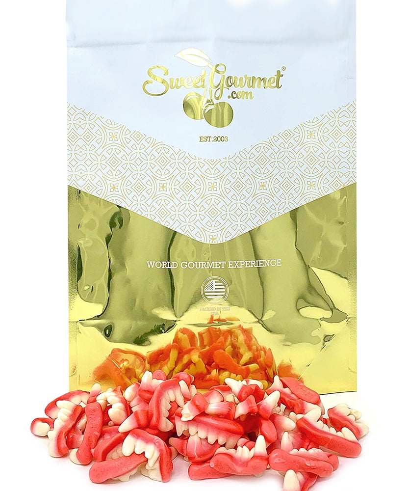 SweetGourmet Gummy Vampire Fangs Dracula Teeth Halloween Bulk Candy