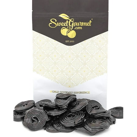 SweetGourmet Italian Black Licorice Wheels | Bulk Candy | 1 Pound