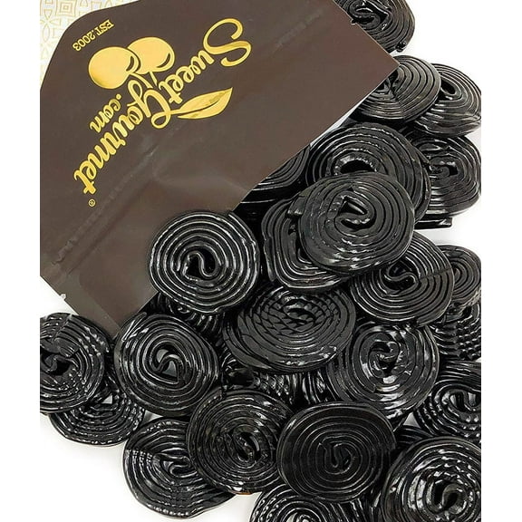 SweetGourmet Italian Black Licorice Wheels | Bulk Candy | 2 Pounds