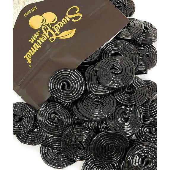 SweetGourmet Italian Black Licorice Wheels | Bulk Candy | 2 Pounds