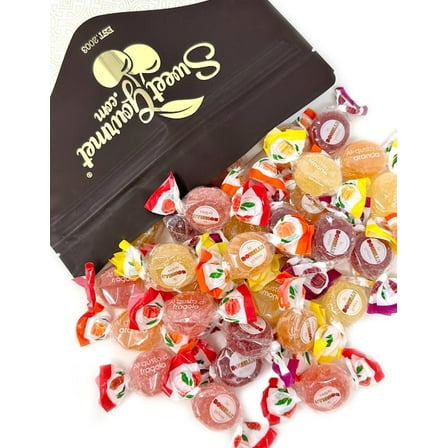 SweetGourmet Original Bonelle Fruit Jellies | Bulk Wrapped | Orange, Lemon, Strawberry, Cherry | 2 Pounds