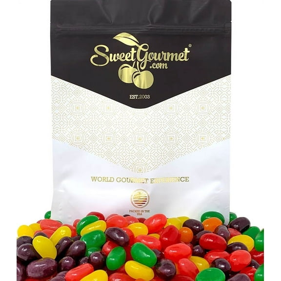 SweetGourmet Jumbo Assorted Fruits Jelly Beans | Bulk Unwrapped | 1 Pound