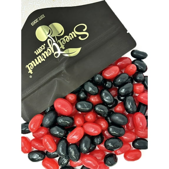SweetGourmet Jumbo Red-Hot and Black Licorice Jumbo-Sized Jelly Beans, Sweet and Spicy Candy Mix, 2 Pounds