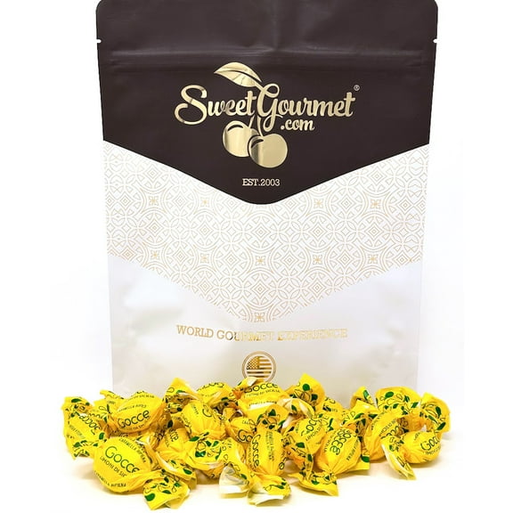 SweetGourmet Gocce Sicilian Lemon Filled Hard Candy, 1 Pound