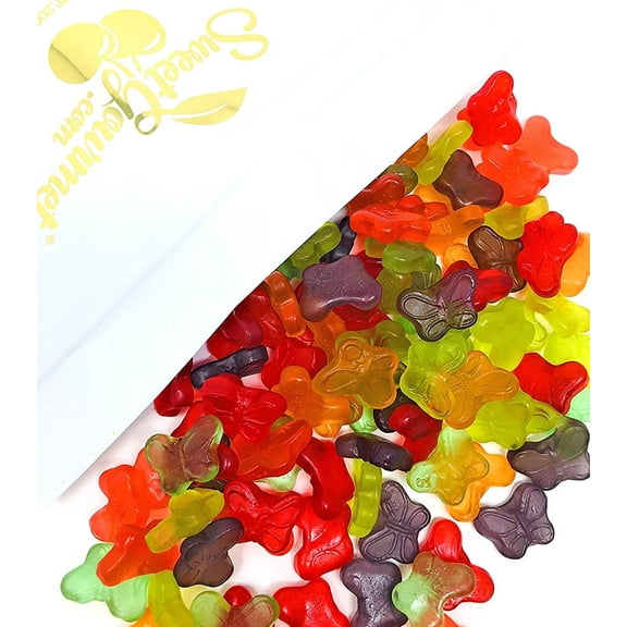 SweetGourmet Mini Assorted Fruit Gummy Butterflies Bulk Candy | 3 Pound