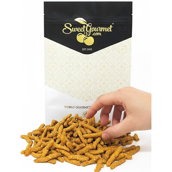 SweetGourmet Narrow Salted Sesame Sticks, Roasted, Kosher, 15 oz Resealable Pouch