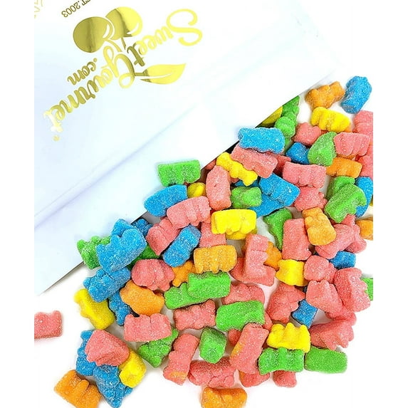 SweetGourmet Neon Gummy Bears | Bright Bulk Candy | Halal | 3 Pounds