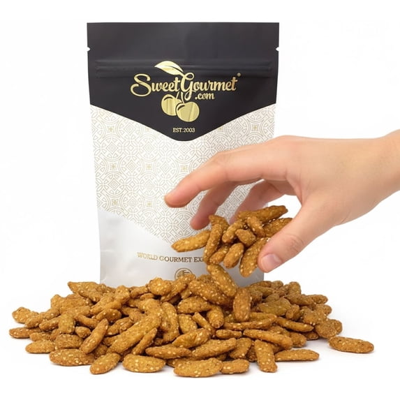 SweetGourmet Oat Bran Sesame Sticks, Healthy Snack, Salted, No Preservatives, No Artificial Flavors, 1 Pound Zip-Lock Stand-Up Pouch