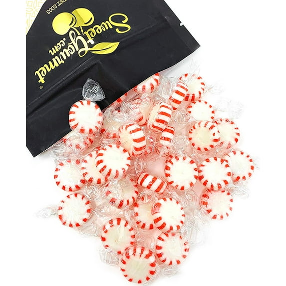 SweetGourmet Peppermint Starlights | White Center | Arcor Bulk Twist Wrap Mints | 2 pounds