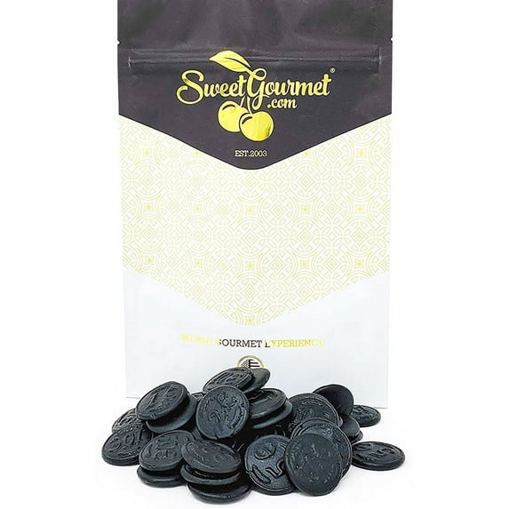 SweetGourmet Premium Dutch Licorice | Salted Licorice Coins Bulk Candy | 1 Pound