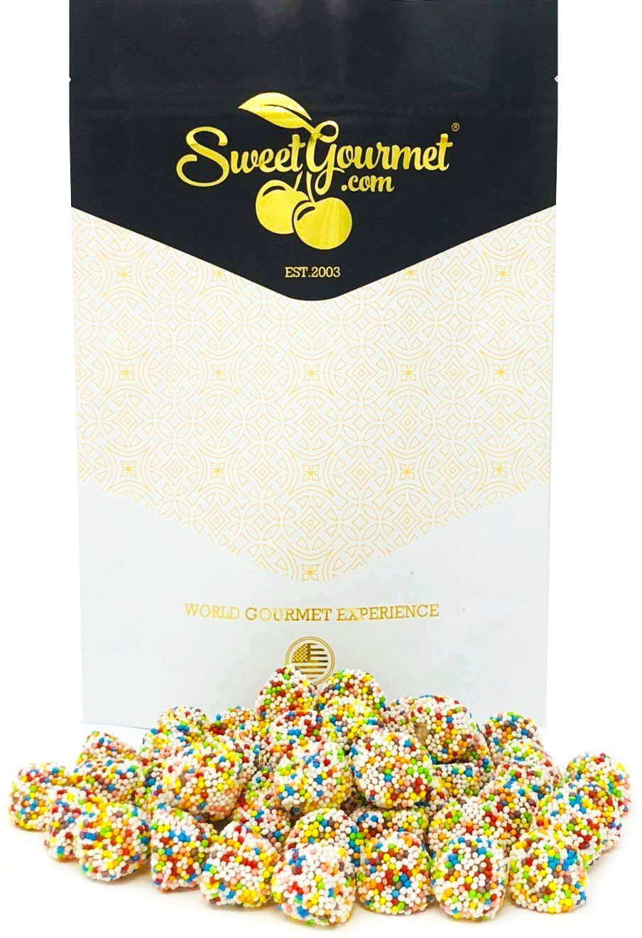 SweetGourmet Rainbow Gummi Berries | Sweet Nonpareils Candy | 1 Pound