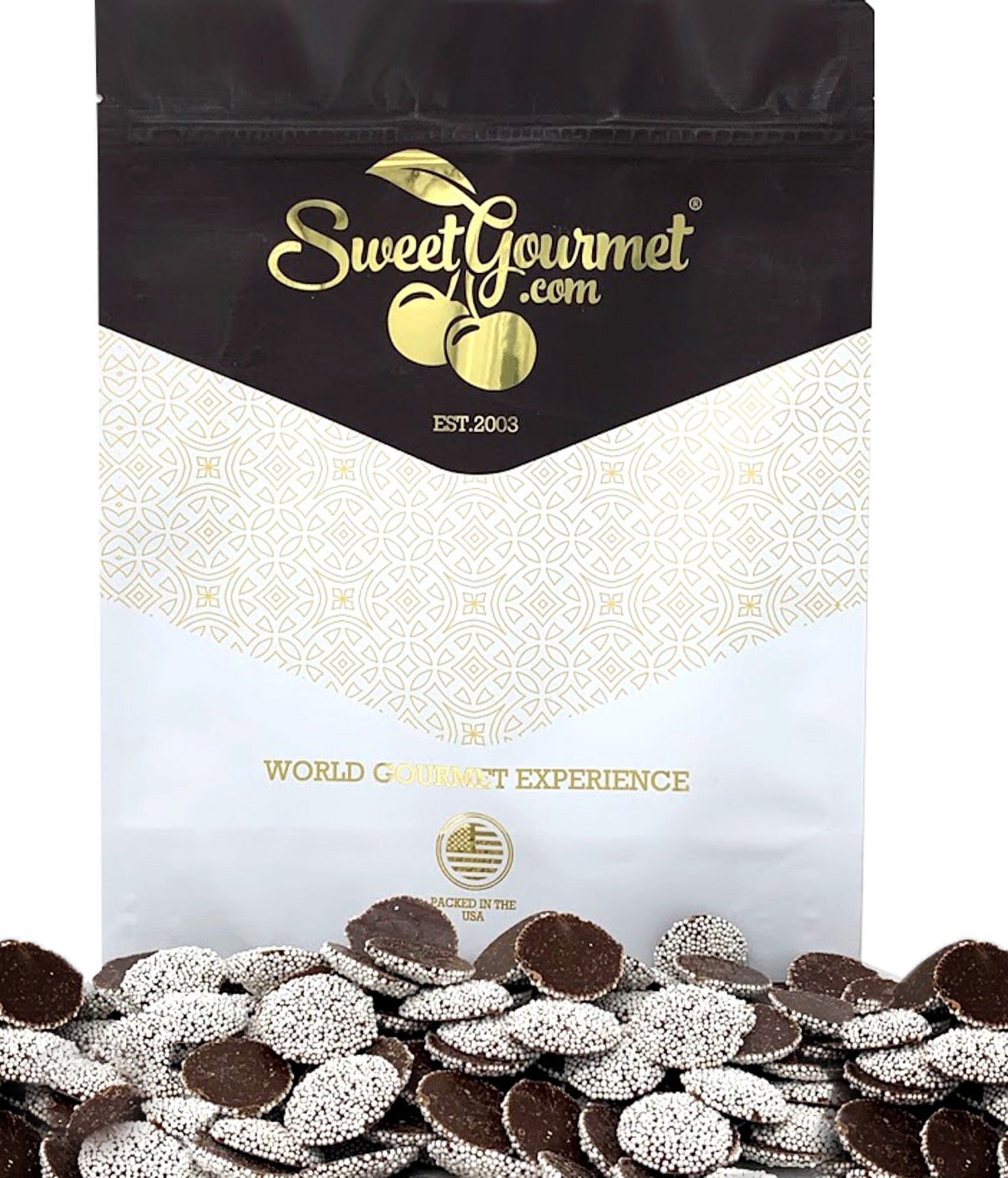 Dark Chocolate Nonpareils Candy - 1lb Bulk Bag, Classic Gourmet Candy, FREE SHIPPING