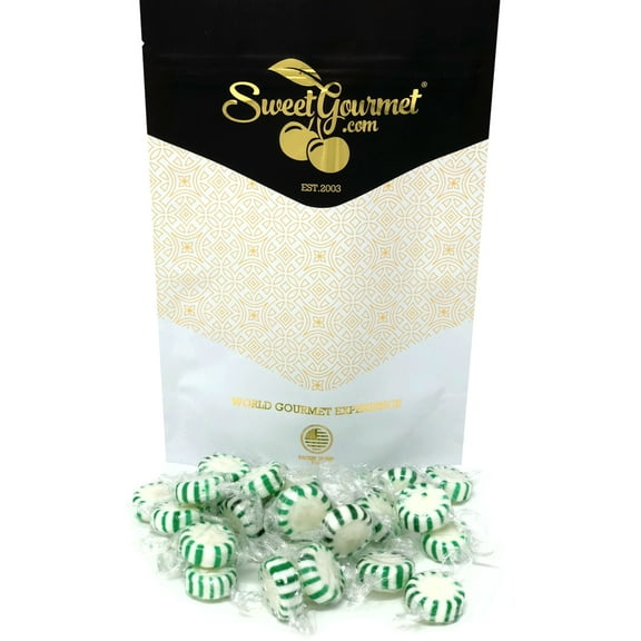 SweetGourmet Spearmint Green Starlight | Arcor Wrapped Hard Mint Candy Bulk | 1 Pound