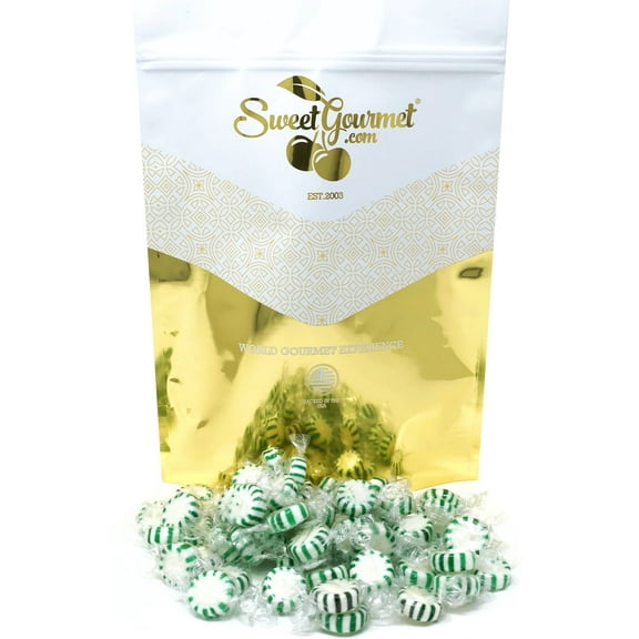 SweetGourmet Spearmint Green Starlights | Arcor Wrapped Hard Mint Candy Bulk | 3 Pounds