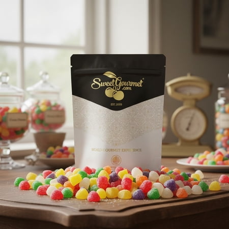 SweetGourmet Spice Drops Candy, Old-Fashioned Gumdrops, 6 Flavors Jelly Candy, 1 Pound Bag