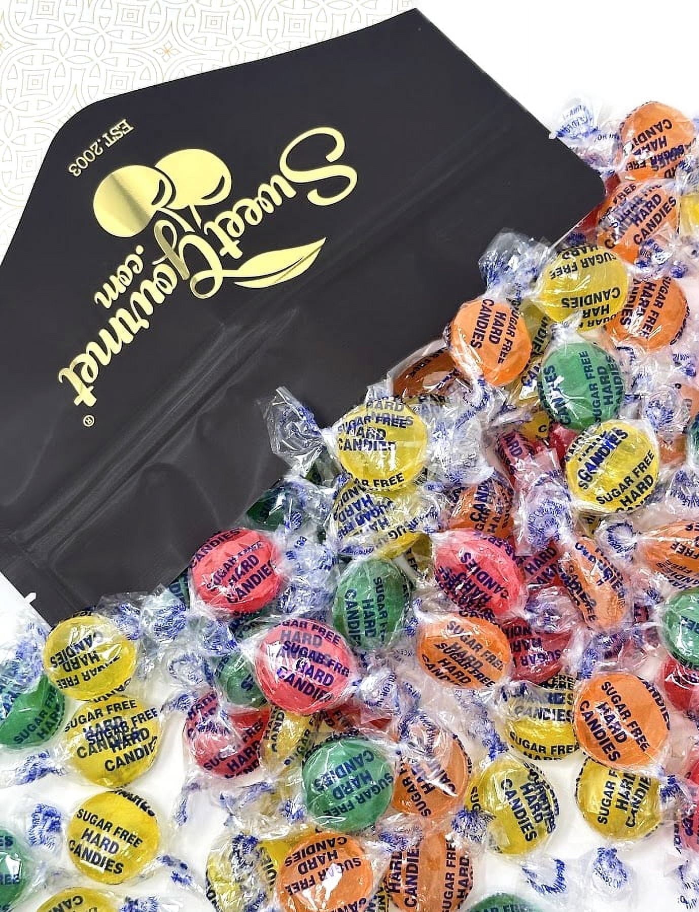 SweetGourmet Sugar-Free Assorted Fruit Mix Hard Candy Wrapped, Lemon, Cherry, Orange, Lime, 2-Pound Bag
