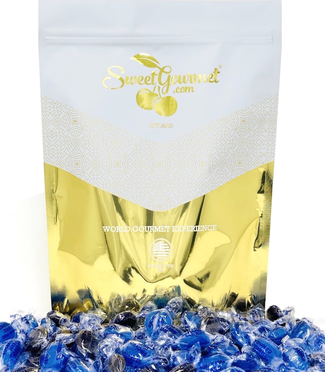 SweetGourmet Sugar-Free Berry Mix Hard Candy | Blue Raspberry, Blackberry | 4 Pounds