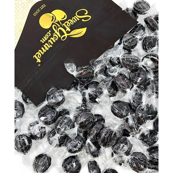 SweetGourmet Sugar Free Black Licorice Mini Buttons Isomalt | No Sugar Added Hard Candy | 2 Pounds