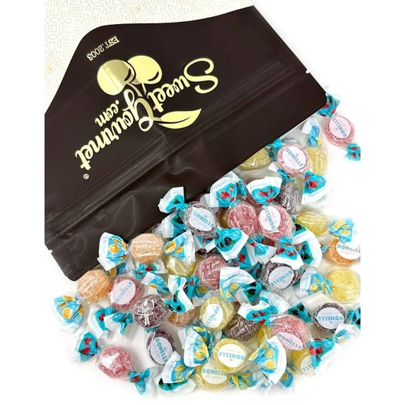 SweetGourmet Sugar-Free Bonelle Italian Jellies | Mandarin, Lemon, Strawberry, Blackberry | 2 Pounds