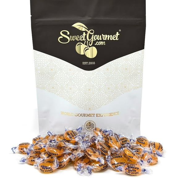 SweetGourmet Sugar-Free Butterscotch Buttons Hard Candy | 1 Pound