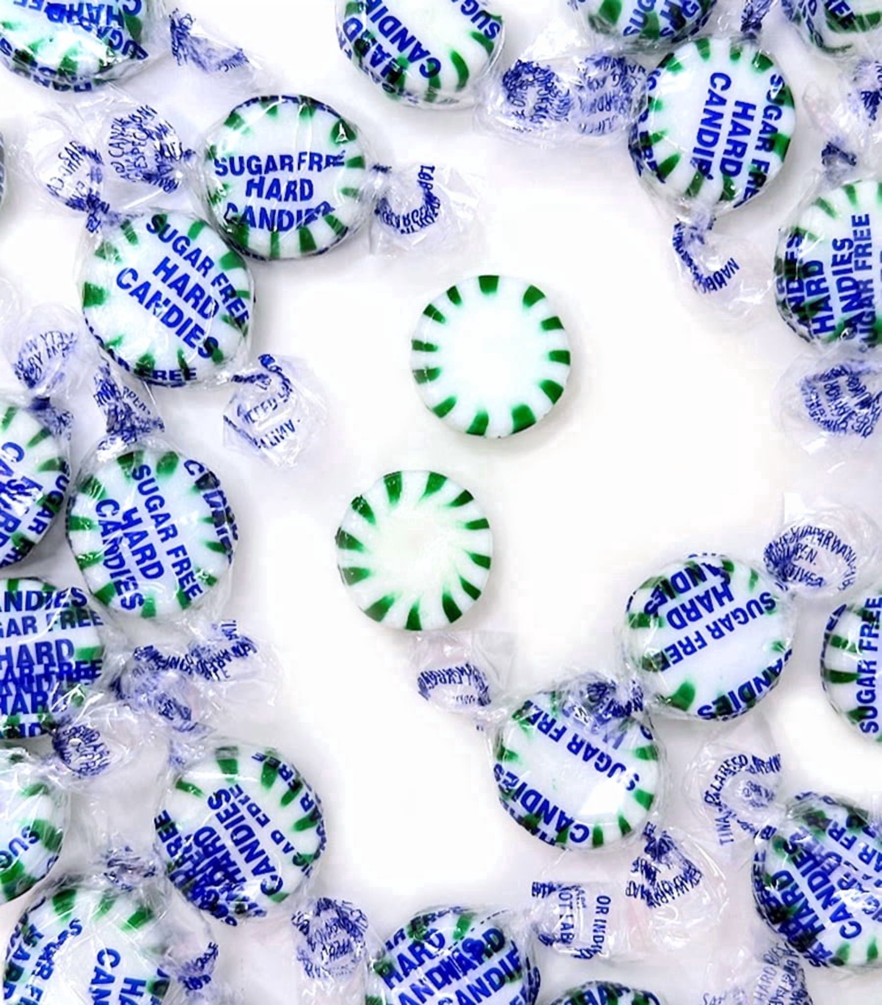 SweetGourmet Sugar-Free Spearmint Starlight Hard Candy, Individually Wrapped, Bulk Candy, 4 Pound Bag