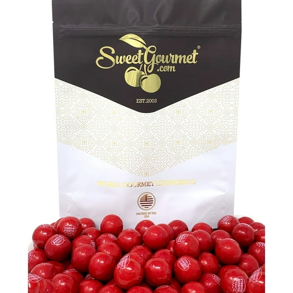 SweetGourmet Very Cherry Dubble Bubble Gumballs | Candy Filled Bubble Gum Balls 1" | 1.5 Pounds