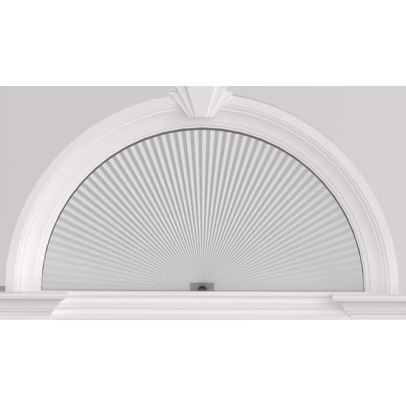 SweetHome Arch Window Shades Half Circle Blackout Cellular Shades Cordless No Drill Blinds for Windows Half Moon Honeycomb Fabric No Tools Room Darkening Shades Easy Install (1PCS White 36" WX 18" H)
