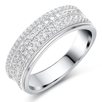 Blongme Mens Moissanite Wedding Band 1.0ct Round Cut D Color VVS1 Blongme Mens Moissanite Wedding Band 1.0ct Round Cut D Color VVS1
