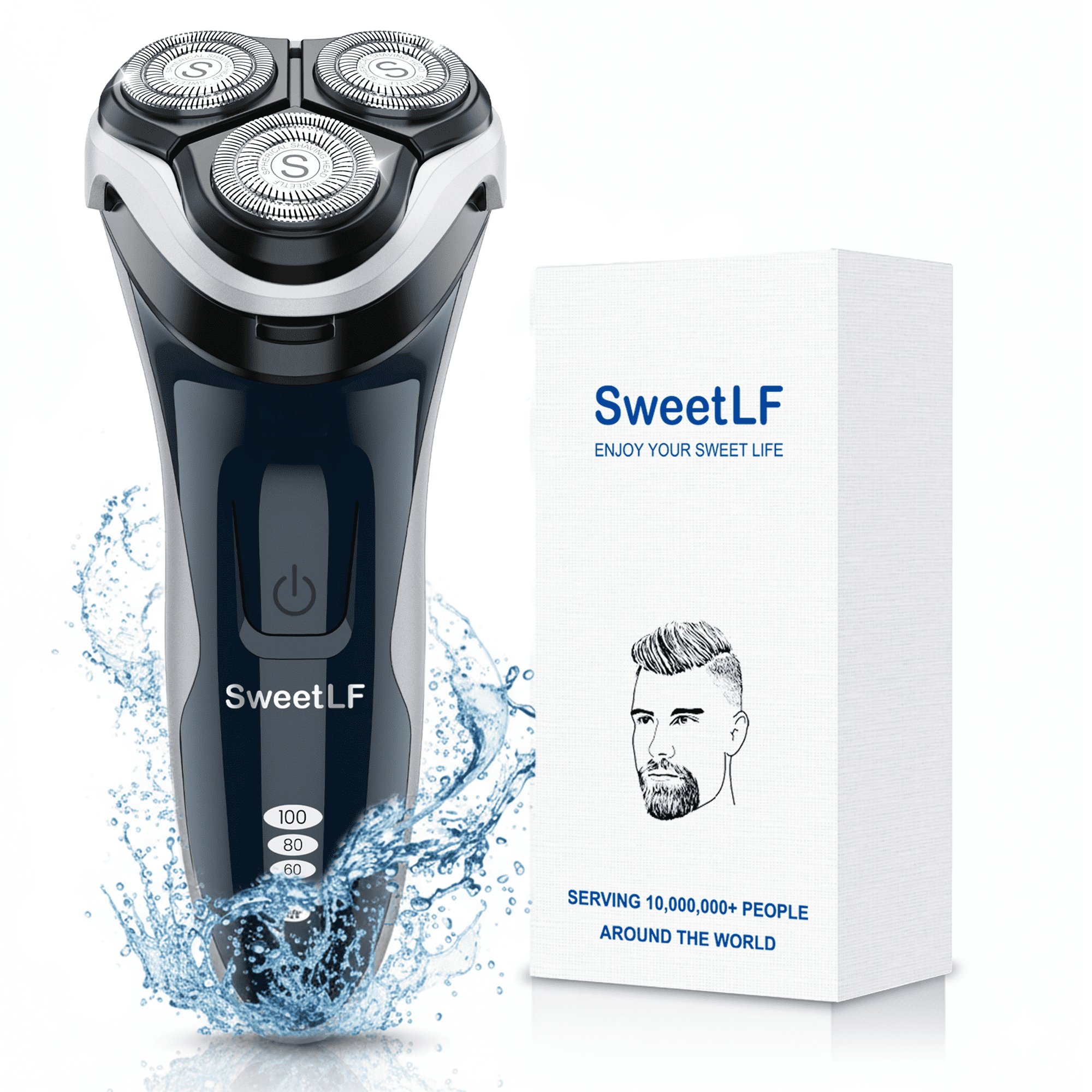 Walmart Deal of SweetLF Electric Shaver for Men, Cordless Waterproof Rotary Razor, Beard Trimmer, Blue