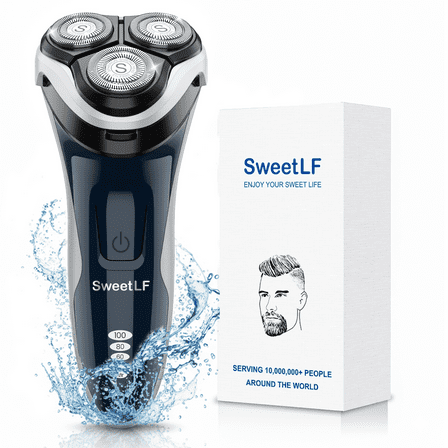 SweetLF Electric Shaver for Men, Cordless Rechargeable Electric Razor with Beard Trimmer, IPX7 Waterproof, Gifts for Men, Blue