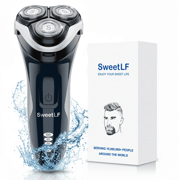 SweetLF Electric Shaver for Men, Cordless Rechargeable Electric Razor with Beard Trimmer, IPX7 Waterproof, Gifts for Men, Blue