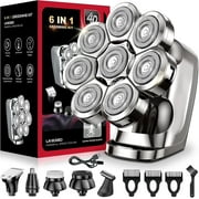 SweetLF Head Shavers for Bald Men, 8D Rotary Detachable Balder Shavers 6-in-1, IPX7 Waterproof Dry Wet Rechargeable Electric Razor Grooming Kit for Men