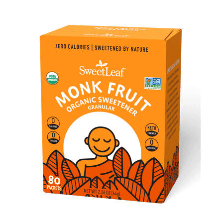 SweetLeaf Organic Monk Fruit Sweetener Packets, 80 ct