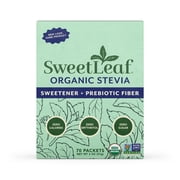 SweetLeaf Organic Stevia Powder Packets Sugar Substitute, 70 Count