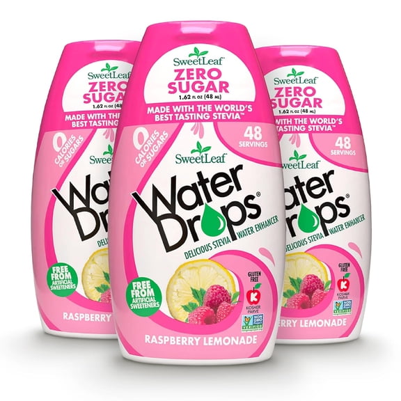 SweetLeaf Raspberry Lemonade Water Drops - 1.7 Fl Oz (Pack of 3)