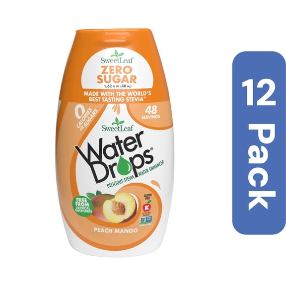 SweetLeaf Water Drop Peach Mango 1.62 fl oz (Pack Of 12)