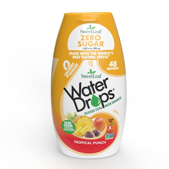SweetLeaf Water Drops Tropical Punch (1.62 oz) Squeezable Bottle - Liquid Water Enhancer