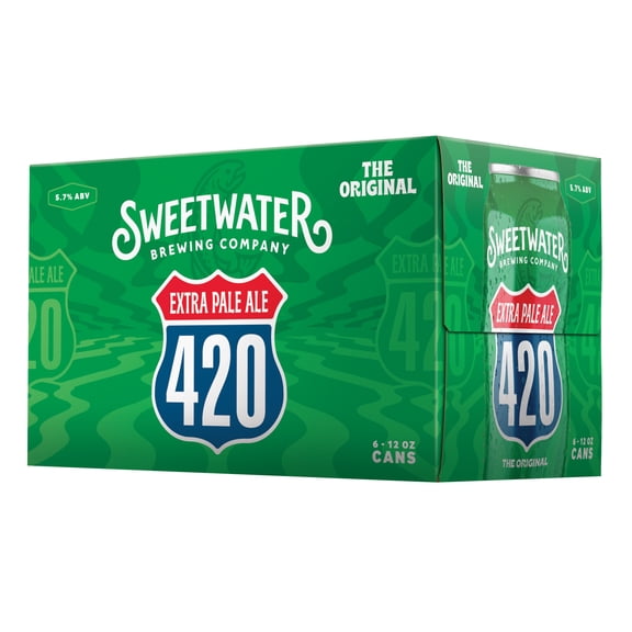 SweetWater Brewing Company, 420, Extra Pale Ale, Craft Beer, 6 pack, 12 fl oz Aluminum Can, 5.7% ABV