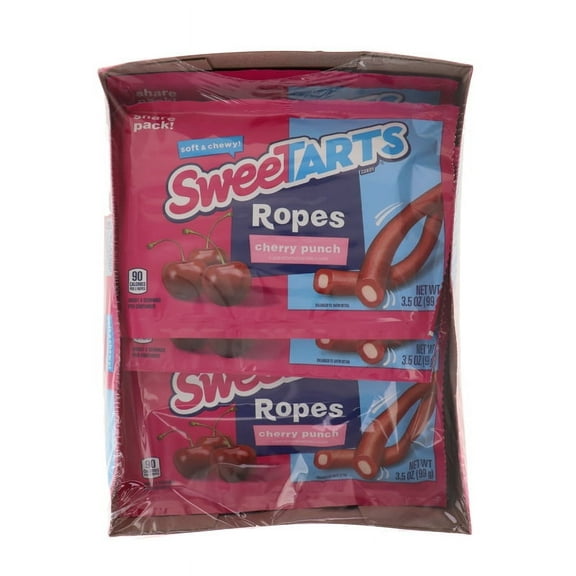 Sweetarts Cherry Punch Soft and Chewy Ropes - King Size 12 Count - 3.5 oz