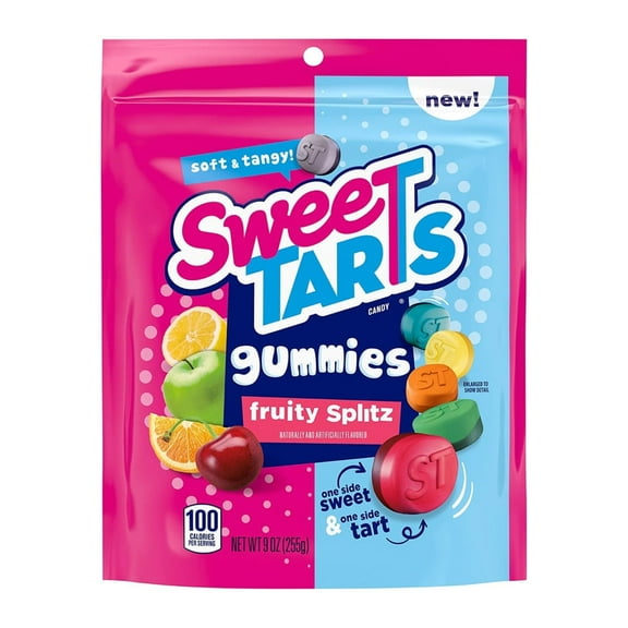 Sweetarts Gummies Fruity Splitz  Fruit Flavored Gummy Candy  9 Oz Resealable Bag (Pack of 3)