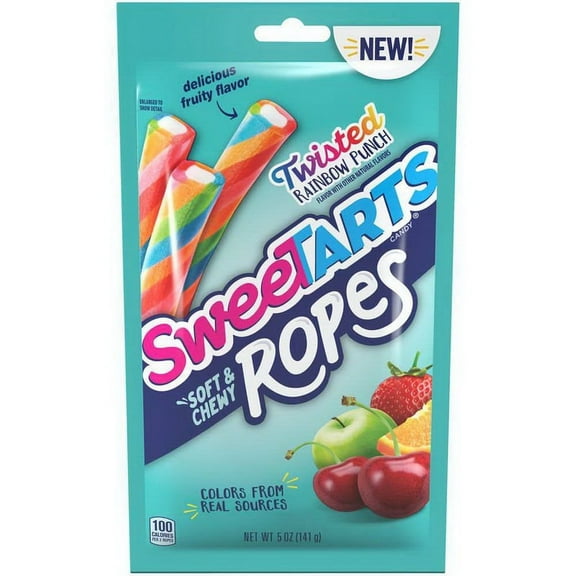 Sweetarts Rope Candy, Twisted Rainbow Punch, 9 oz - Case of 12
