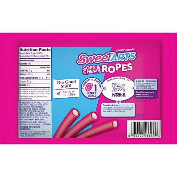 Sweetarts, Soft & Chewy Ropes, Cherry Punch (Pack of 8)