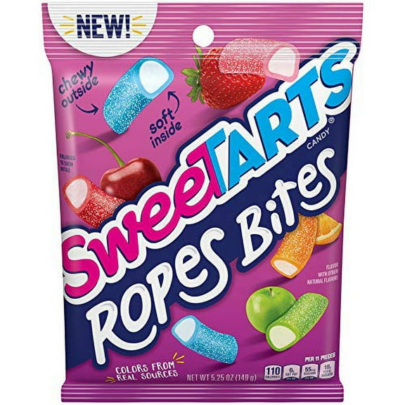 Sweetarts Sweetarts Rope Bites Sour Chewy Candy, Cherry Punch, 5.25 Oz (Pack Of 12)
