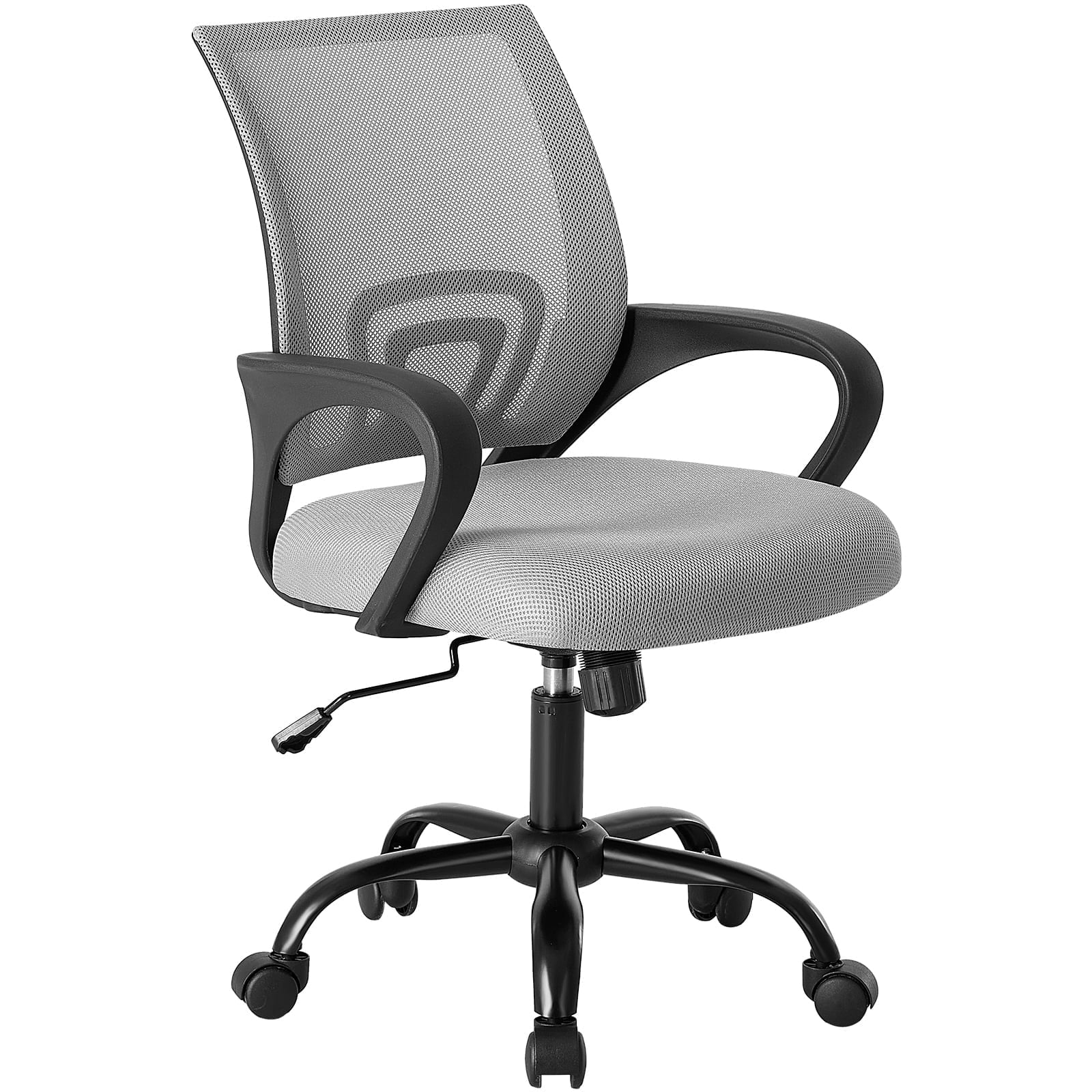 Sweetcrispy 250 lb Ergonomic Office Chair, Mesh Desk Chair with Lumbar Support & Adjustable Height, Rolling Computer Chair for Home Office, Gray