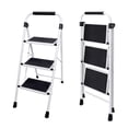 thumbnail image 1 of Sweetcrispy 3-Step 800 lbs Capacity Steel Step Ladder, Non-Slip Pedals Comfortable Handrails Portable for Kitchen Garage Outdoor, Black, 1 of 8