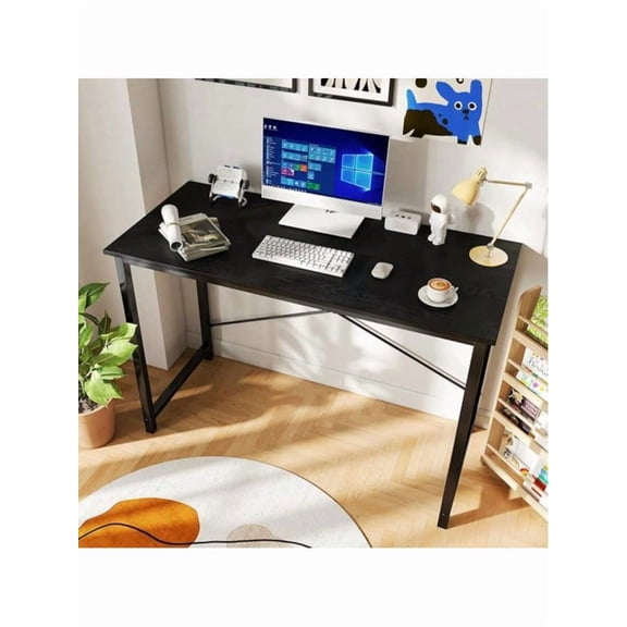 Sweetcrispy 44 In Computer Desk For Home Office, Modern Study Work Table Simple Style For Bedroom, Writing Desks With X-Shaped Reinforcement
